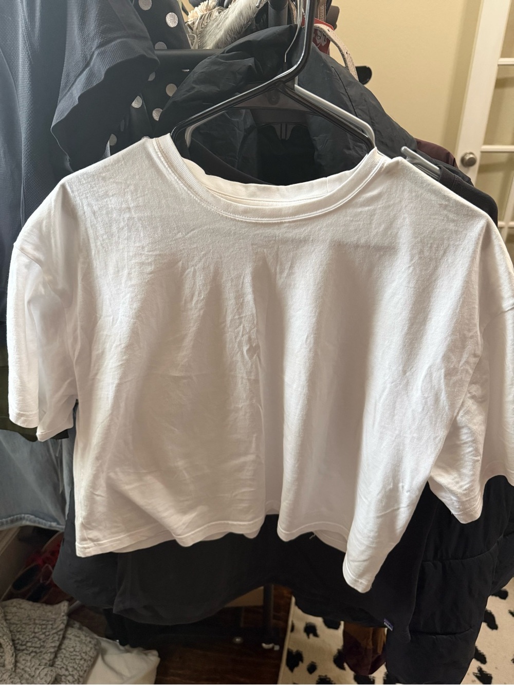 Athleta White Cropped Tee
